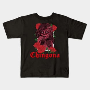 Chingona Spanish Latina Mexican Hispanic Woman Chicana Kids T-Shirt